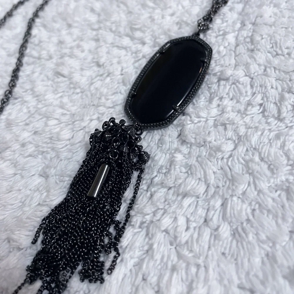 Kendra Scott Black Tassel Pendant Necklace